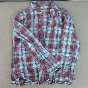 Mini Boden Red and Blue Plaid Button Down Shirt